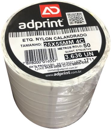 ETQ NYLON CALANDRADO 25X55MM 4 COLUNA