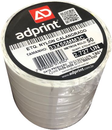 ETQ NYLON CALANDRADO 33X55MM 3 COLUNAS