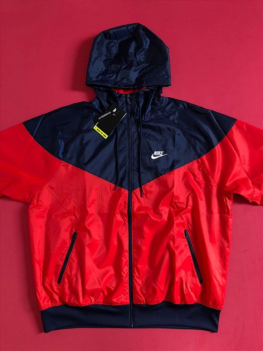 Jaqueta Nike Sportswear Windrunner Azul e Vermelha Masculina