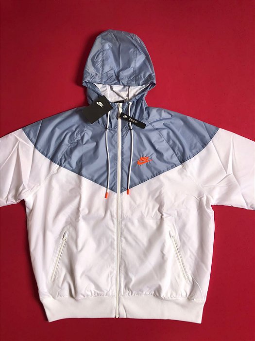 Jaqueta Nike Sportswear Windrunner Branca e Azul Masculina