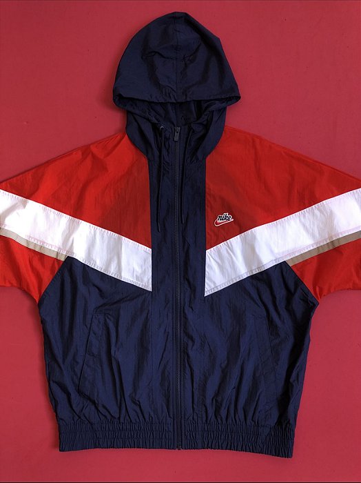 Jaqueta Nike Sportswear Heritage Azul e Vermelha Masculina