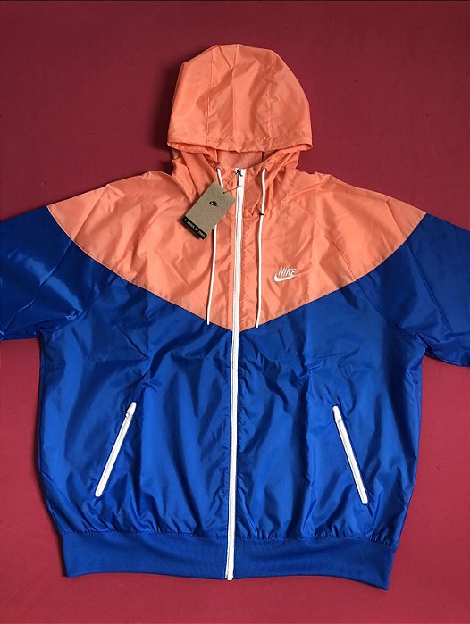 Jaqueta Nike Sporstwear Windrunner Azul e Laranja Masculina