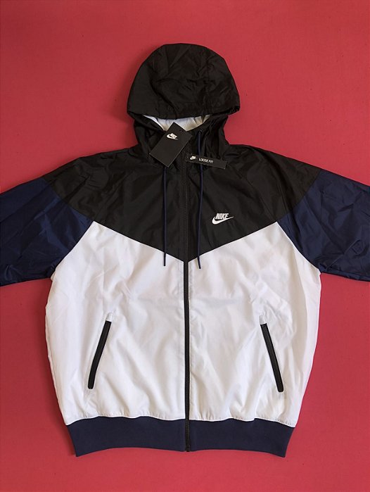 Jaqueta Nike Sportswear Windrunner Preta e Azul Masculina