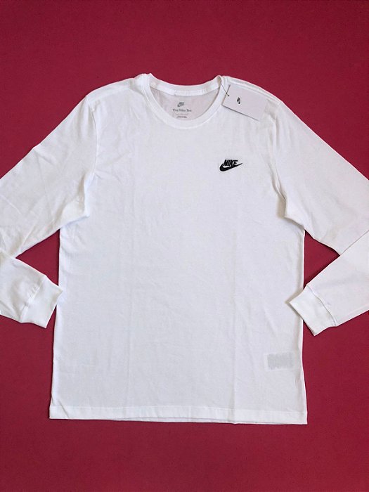 Camiseta Nike Sporstwear Manga Longa Branca Masculina