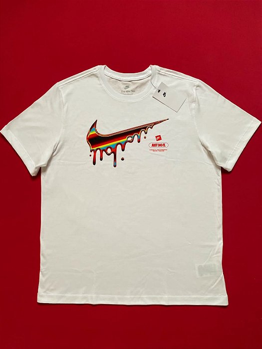 Camiseta Nike Swoosh Just do It Branca Masculina
