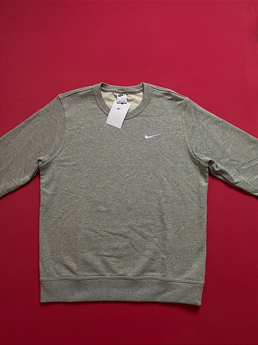 Blusa Nike Swoosh Cinza Gola Careca