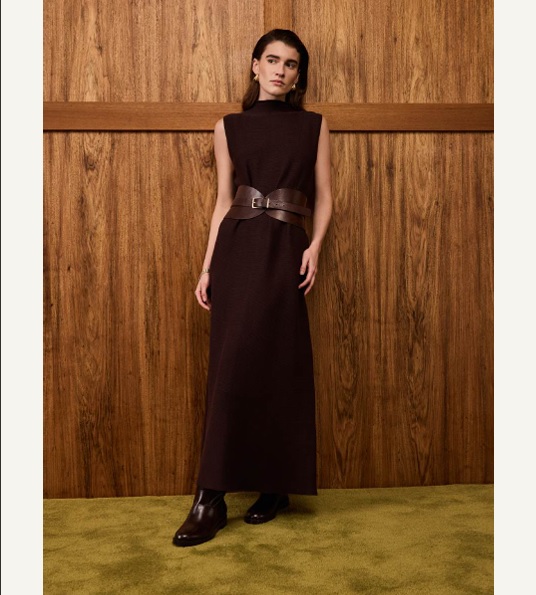 Vestido Tricot Gola Alta