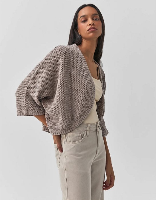 Cardigan Tricot Telado Paetê