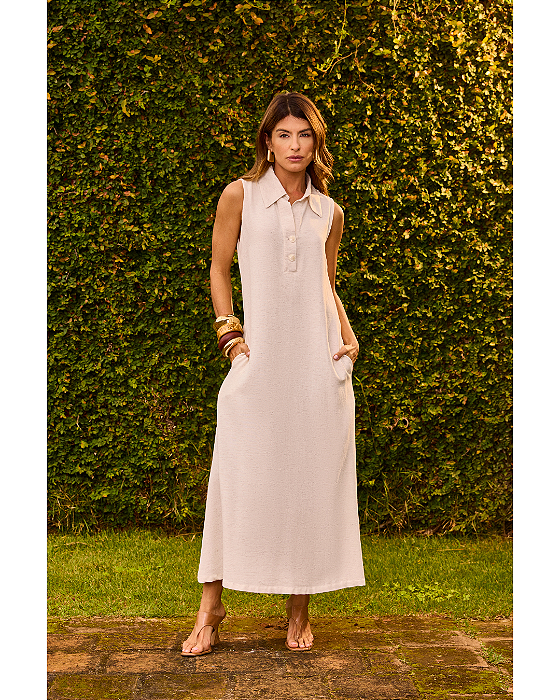 Vestido Linho Tela Costas