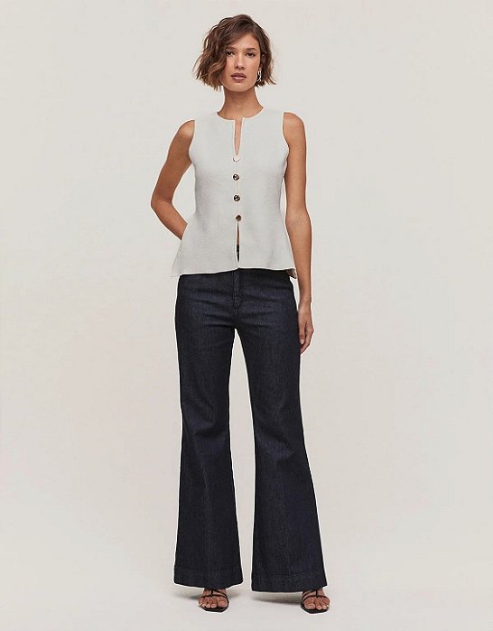 Calça Jeans Flare Alfaiatada