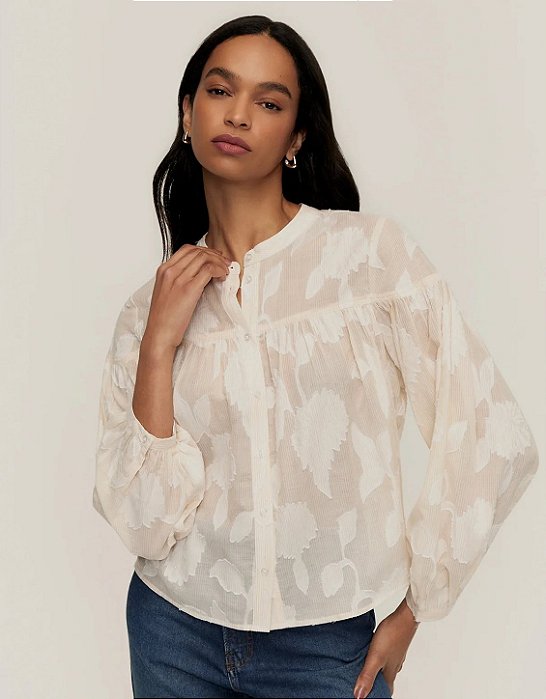 Blusa Fio Tinto Jacquard Castanha