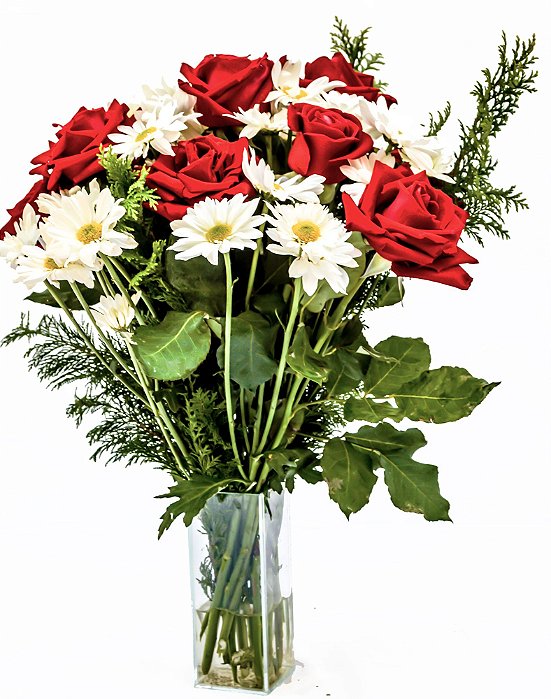 Precioso Mix de Rosas e Margaridas