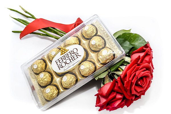 Kit Buquê Rosas Vermelhas pequeno + Ferrero Rocher