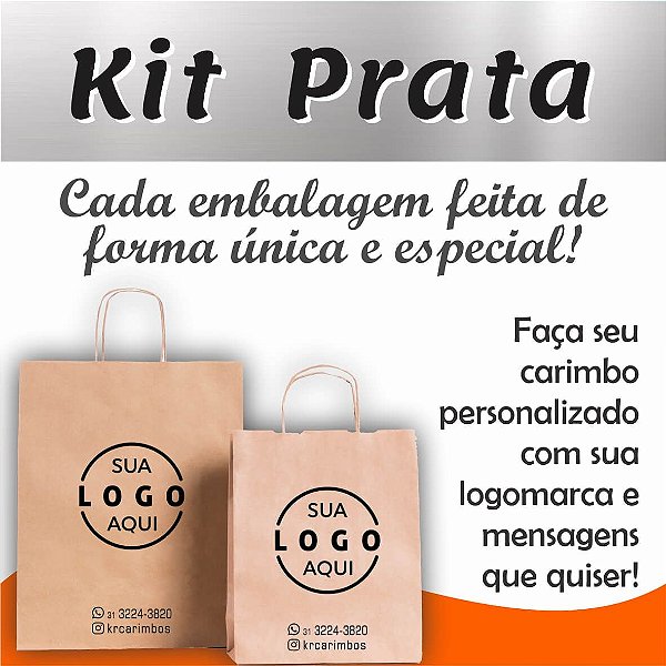 Kit Carimbo Logomarca - Prata