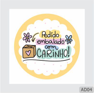 Adesivo Pedido embalado com carinho