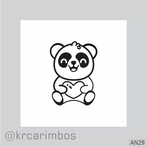 Carimbo Ursinho Panda Romantico
