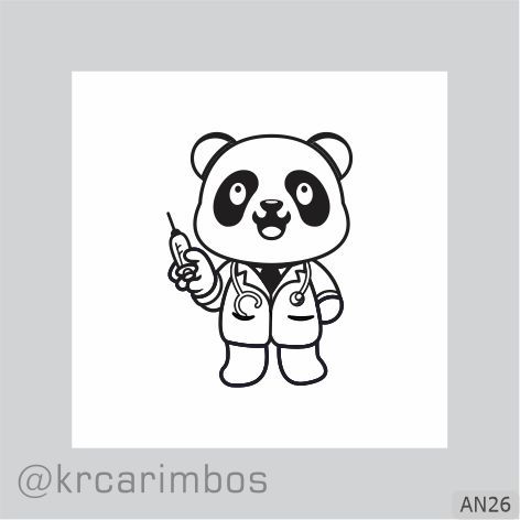 Carimbo Ursinho Panda Médico