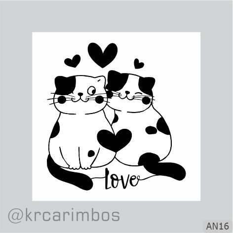 Carimbo Gatinhos Love