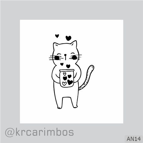 Carimbo Gatinho potinho de Amor