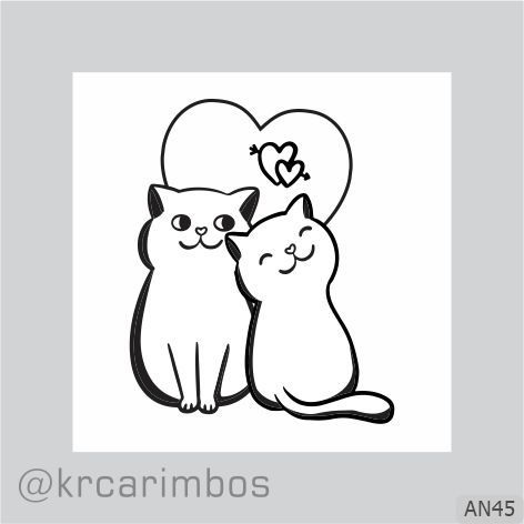 Carimbo Gatinhos Apaixonados