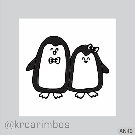 Carimbo Casal de Pinguim