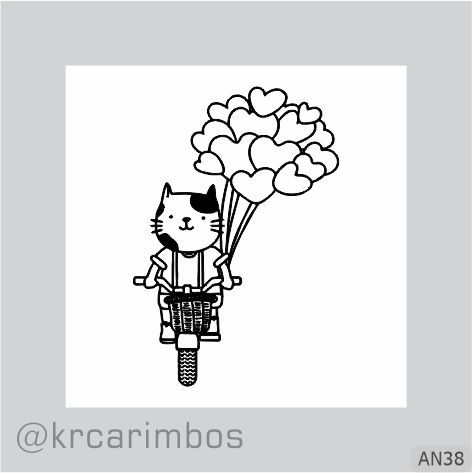 Carimbo Gatinho Ciclista