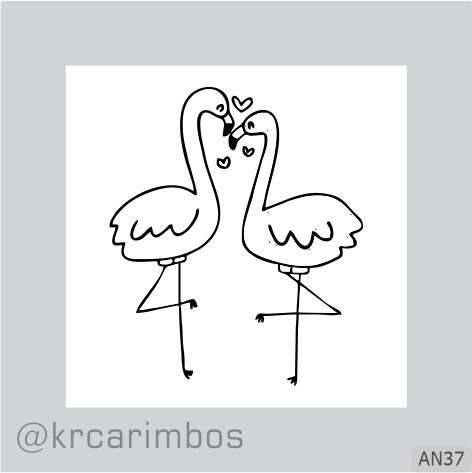 Carimbo Casal de Flamingo