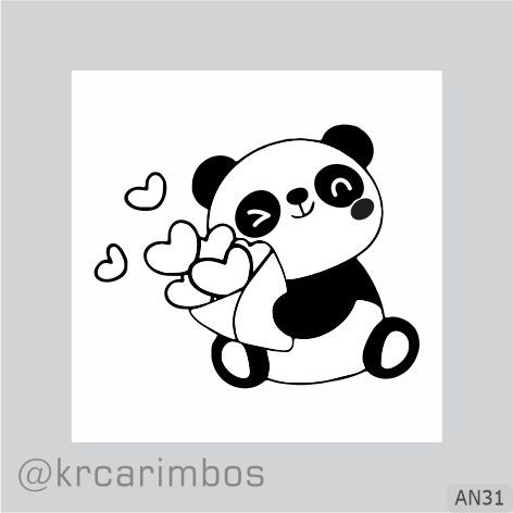 Carimbo Ursinho Panda Amoroso