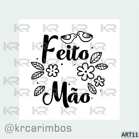Carimbo Feito a mão - Florido