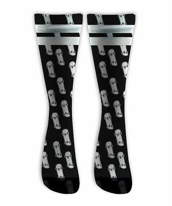 Meia Cano Alto - Skate Black