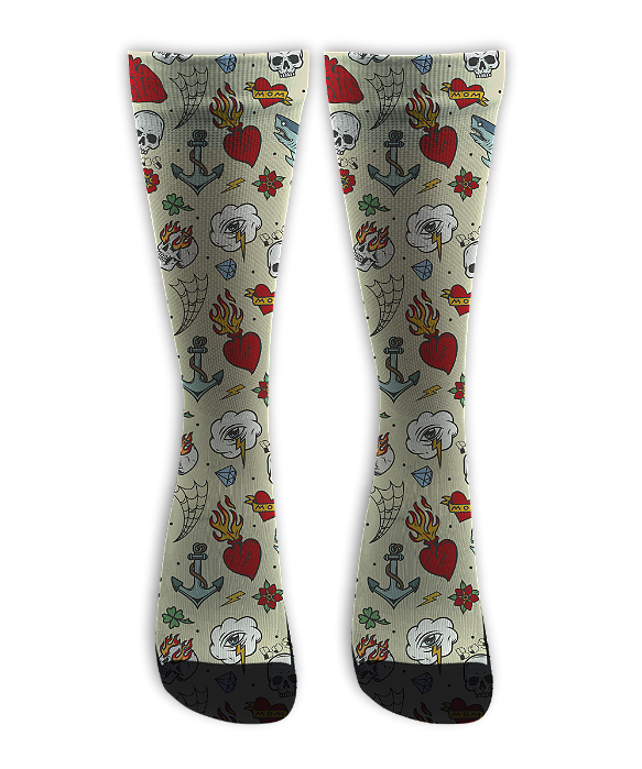 Meia Cano Alto - Tattoo Vintage MON
