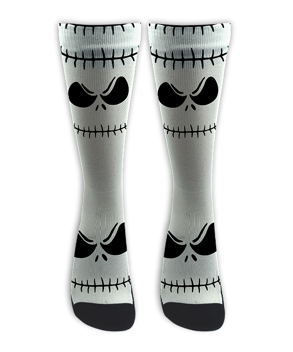 Meia Cano Alto - Jack Skellington White