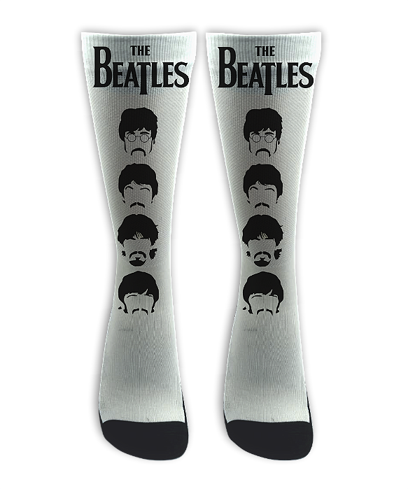 Meia Cano Alto - Beatles - White