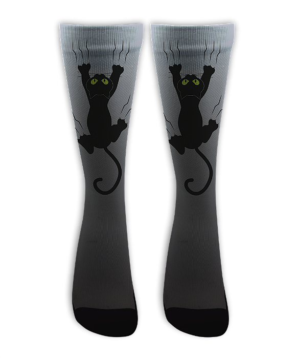Meia Cano Alto - Black Cat Degrade