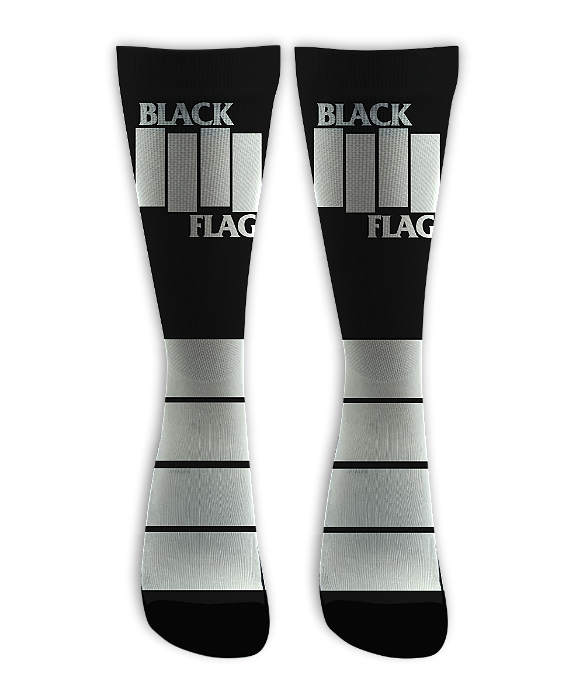 Meia Cano Alto - Black Flag Black