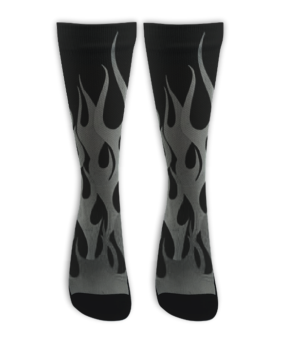 Meia Cano Alto - Flames Old School GREY