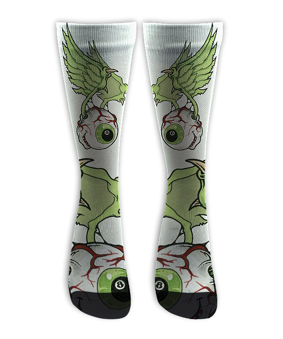 Meia Cano Alto - Flying Eyes - White