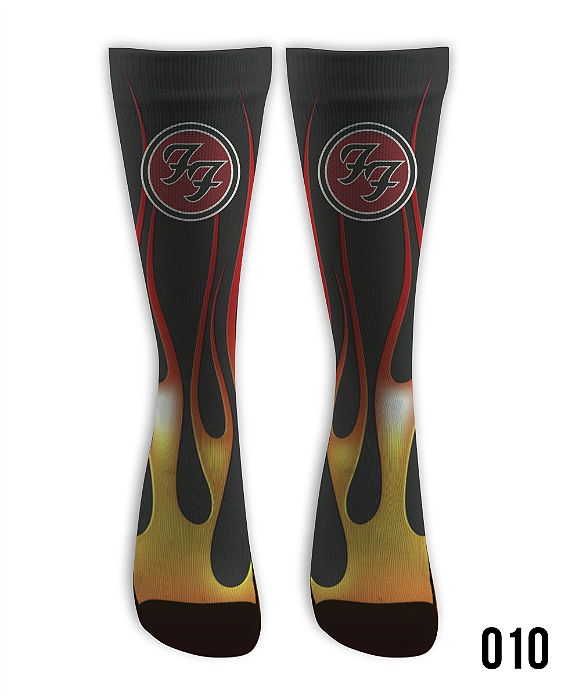 Meia Cano Alto - Foo Fighters - Flames