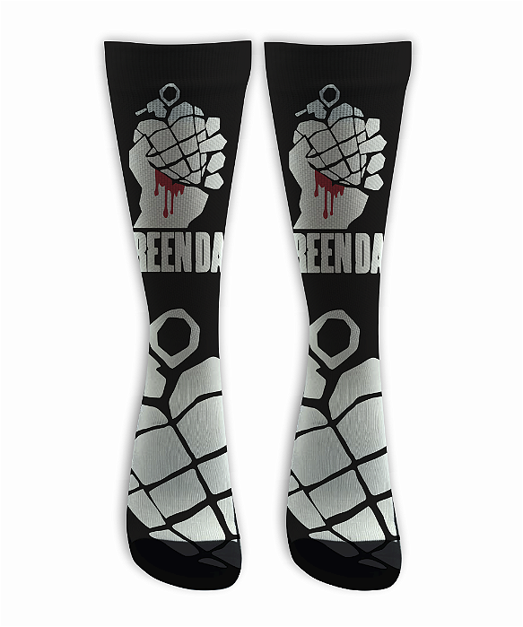Meia Cano Alto - Green Day - American Idiot - Black