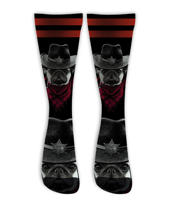 Meia Cano Alto - Pug Xerife