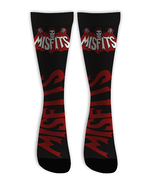 Meia Cano Alto -  Misfits - BAT Black