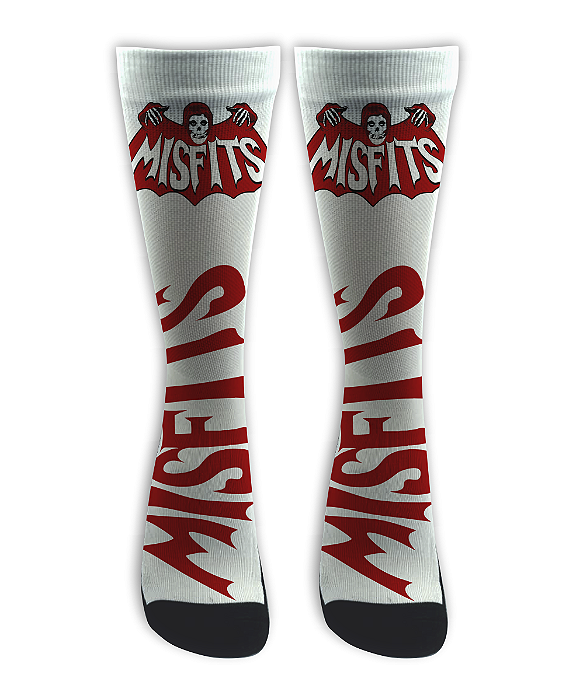 Meia Cano Alto -  Misfits - BAT White