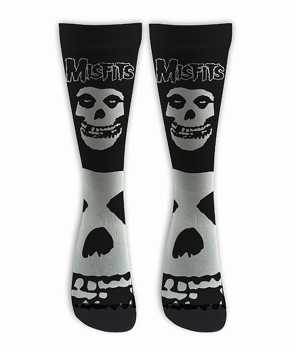 Meia Cano Alto -  Misfits - Tradicional Black