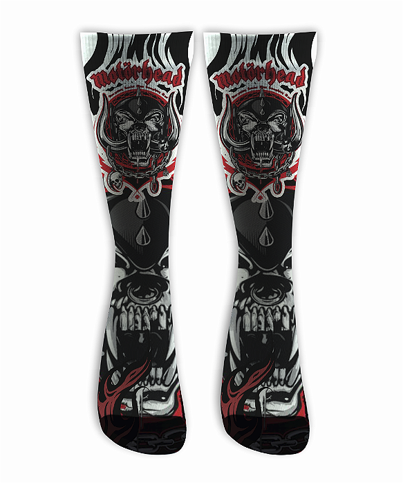 Meia Cano Alto -  Motorhead - Red