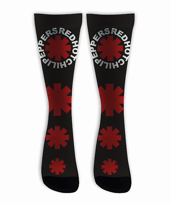 Meia Cano Alto - Red Hot Chili Peppers - Tradicional Black