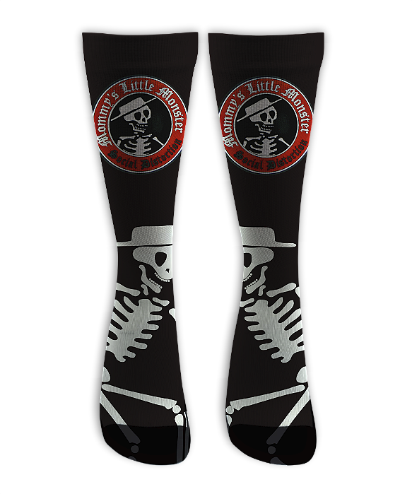 Meia Cano Alto - Social Distortion - Logo Black