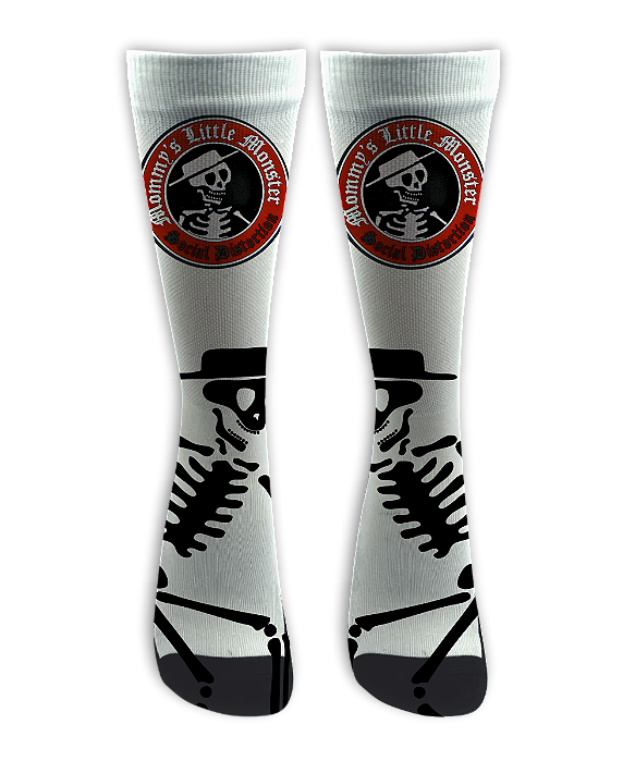 Meia Cano Alto - Social Distortion - Logo White