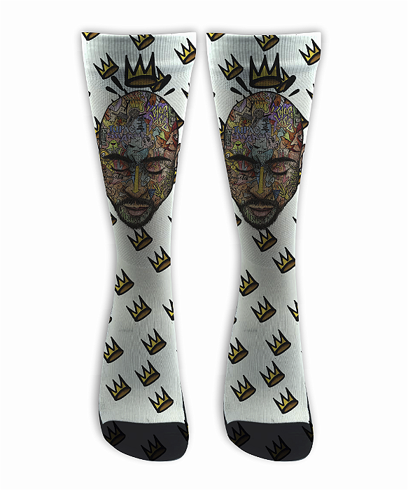 Meia  Cano Alto - Tupac Coroa