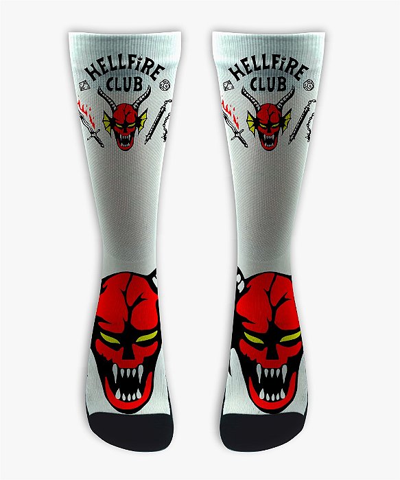 Meia  Cano Alto - Hellfire Club White
