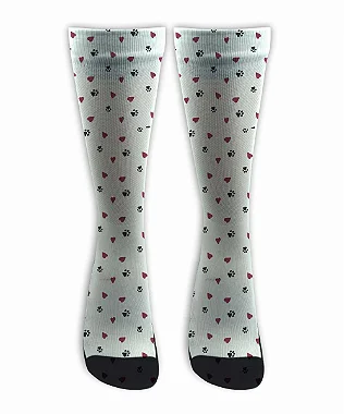 Meia  Cano Alto - Patinhas White